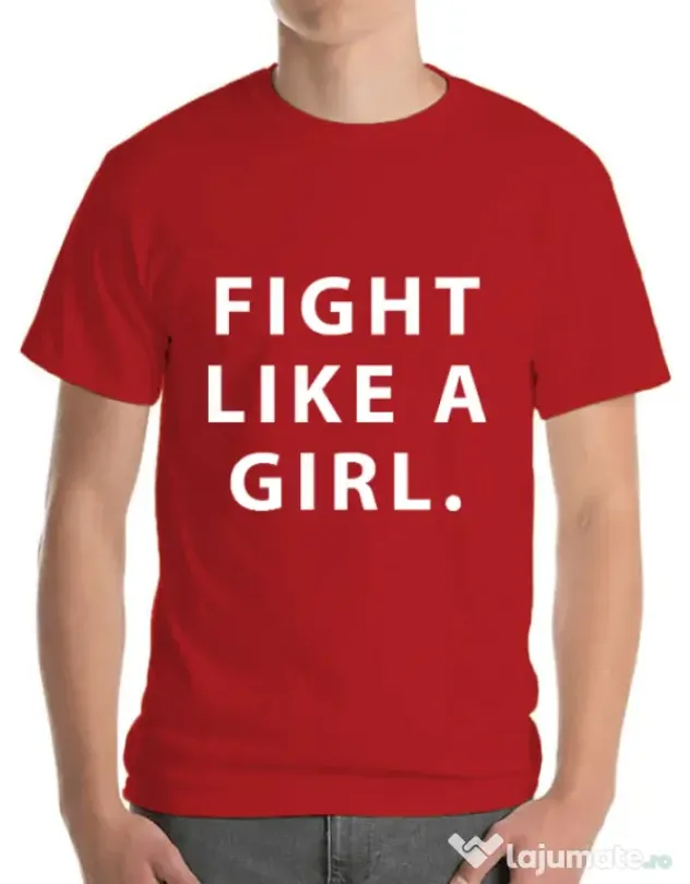 Tricou ADLER barbat Fight like a girl Rosu
