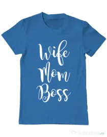 Tricou ADLER barbat Wife mom boss Albastru azuriu