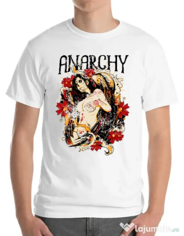 Tricou ADLER barbat Anarchy angel Alb