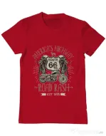 Tricou ADLER barbat Highway 66 Rosu