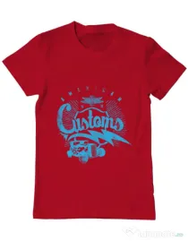 Tricou ADLER barbat American customs Rosu