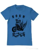 Tricou ADLER barbat Born to ride Albastru azuriu