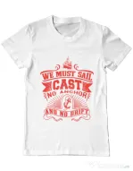Tricou ADLER barbat Cast no anchor Alb