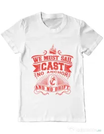 Tricou ADLER barbat Cast no anchor Alb