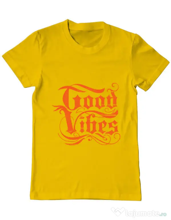 Tricou ADLER barbat Good vibes Galben