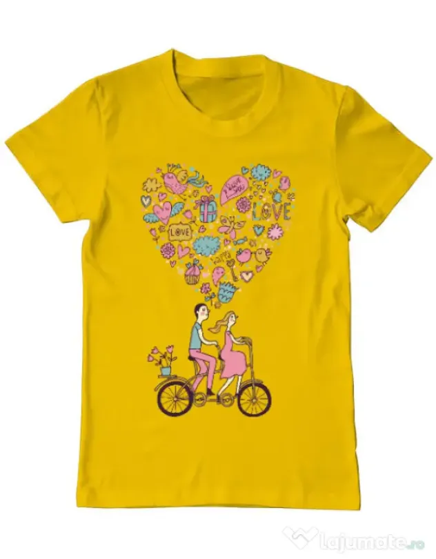 Tricou ADLER barbat Love trip Galben