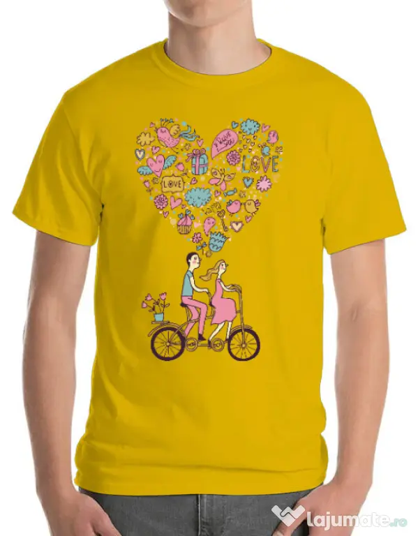 Tricou ADLER barbat Love trip Galben