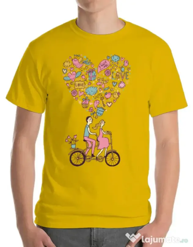 Tricou ADLER barbat Love trip Galben