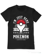Tricou ADLER barbat Here for the Pokemon Negru