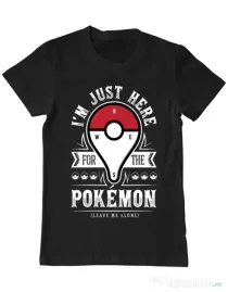 Tricou ADLER barbat Here for the Pokemon Negru
