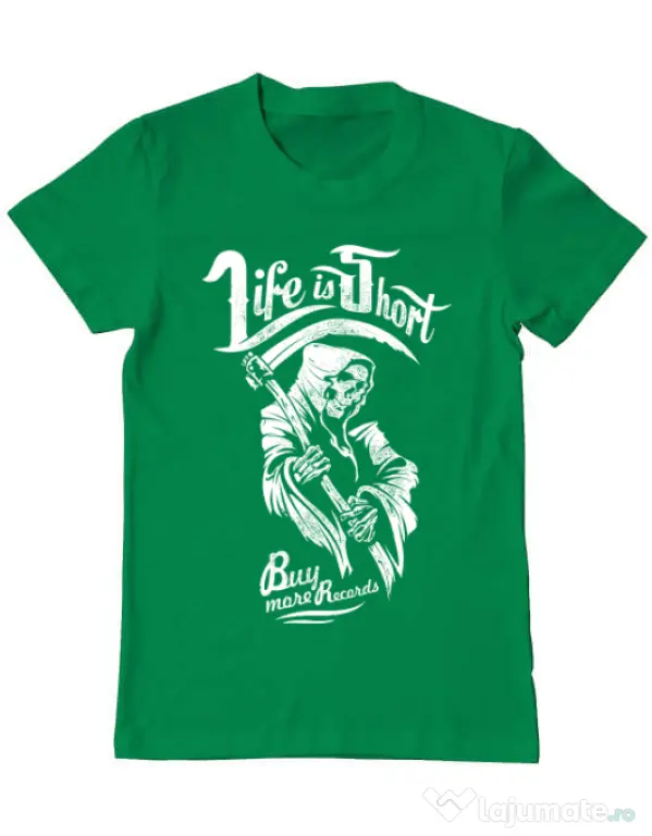 Tricou ADLER barbat Life is short Verde mediu