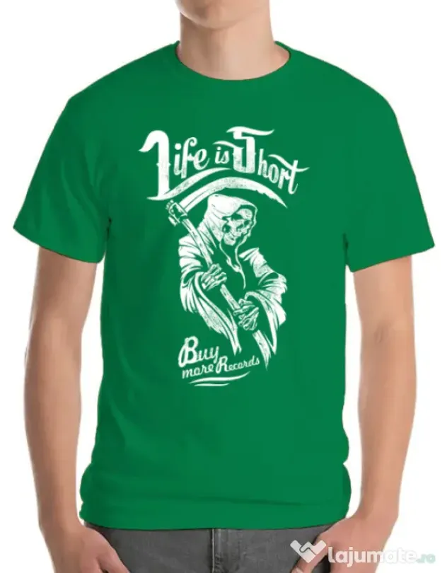 Tricou ADLER barbat Life is short Verde mediu