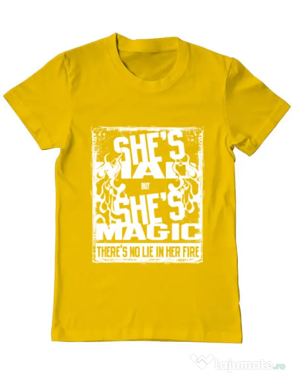 Tricou ADLER barbat Mad but magic Galben