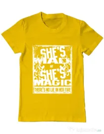 Tricou ADLER barbat Mad but magic Galben