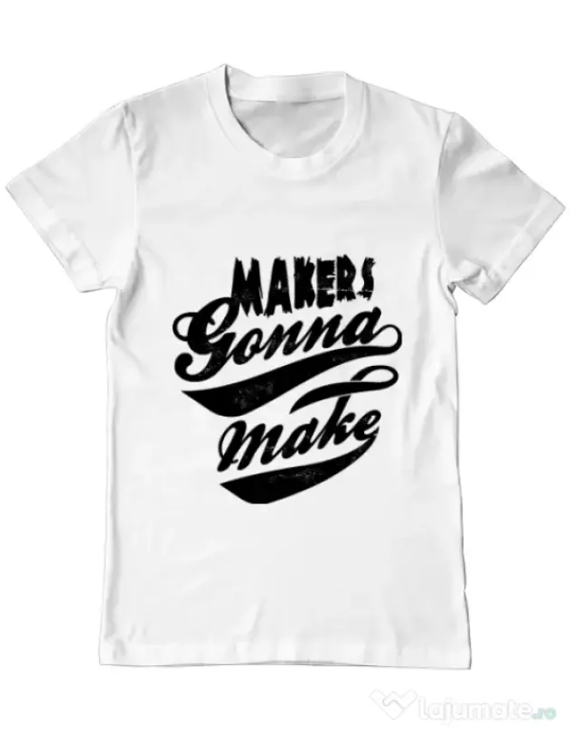 Tricou ADLER barbat Makers gonna make Alb
