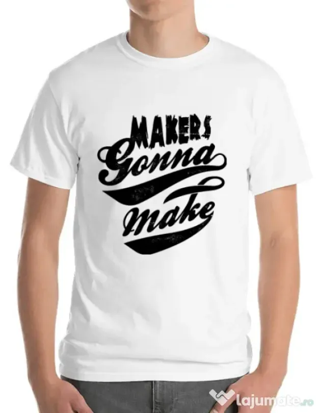 Tricou ADLER barbat Makers gonna make Alb