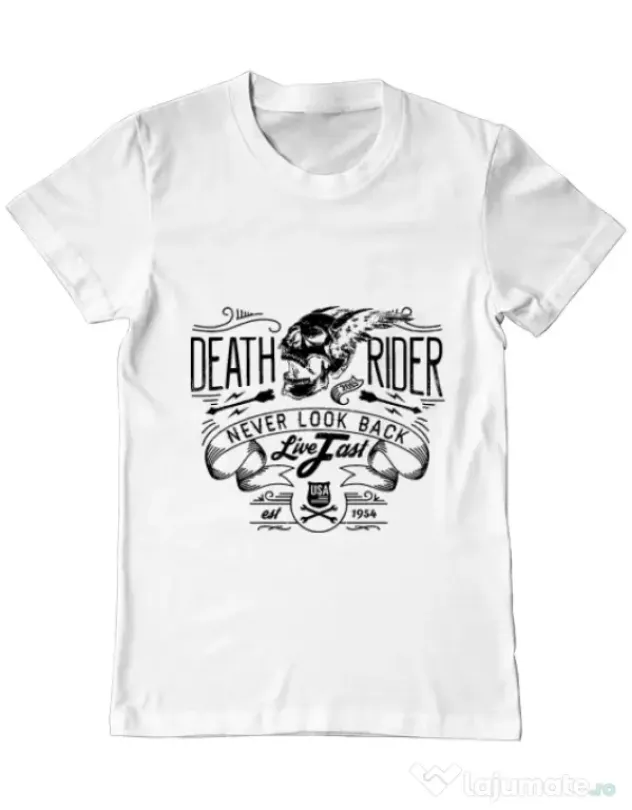 Tricou ADLER barbat Never look back Alb