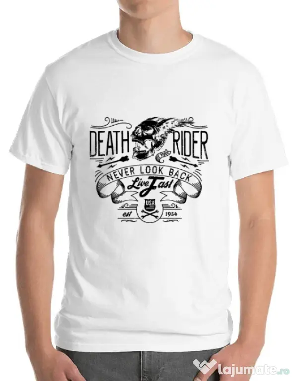 Tricou ADLER barbat Never look back Alb