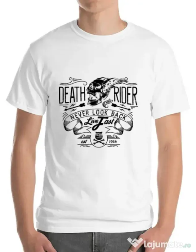 Tricou ADLER barbat Never look back Alb