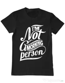 Tricou ADLER barbat Not a morning person Negru