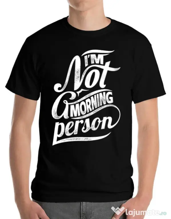 Tricou ADLER barbat Not a morning person Negru