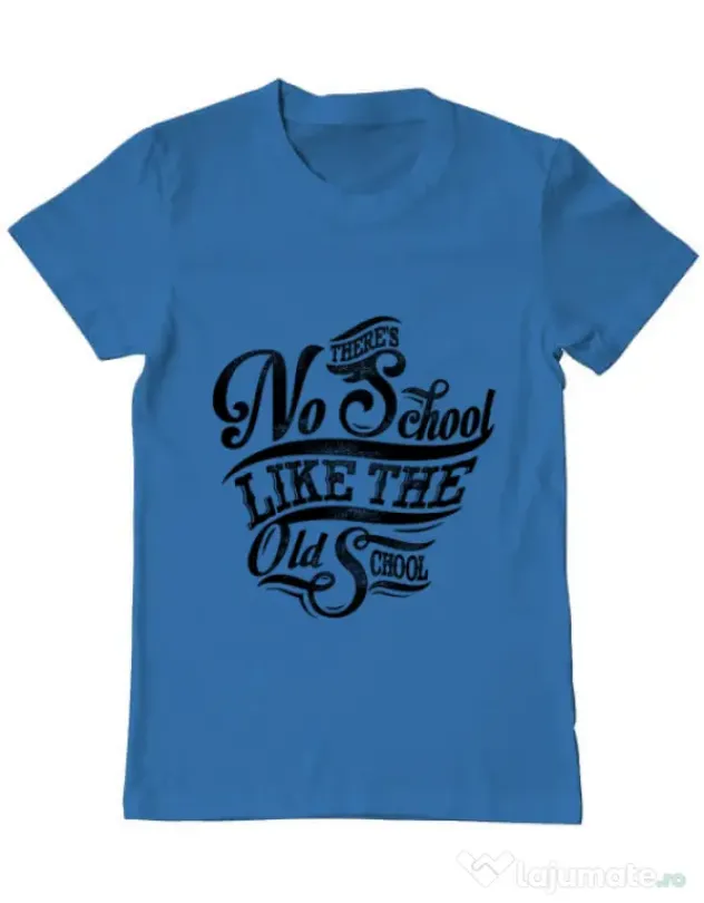 Tricou ADLER barbat Old school typography Albastru azuriu