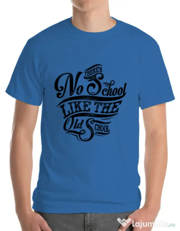 Tricou ADLER barbat Old school typography Albastru azuriu