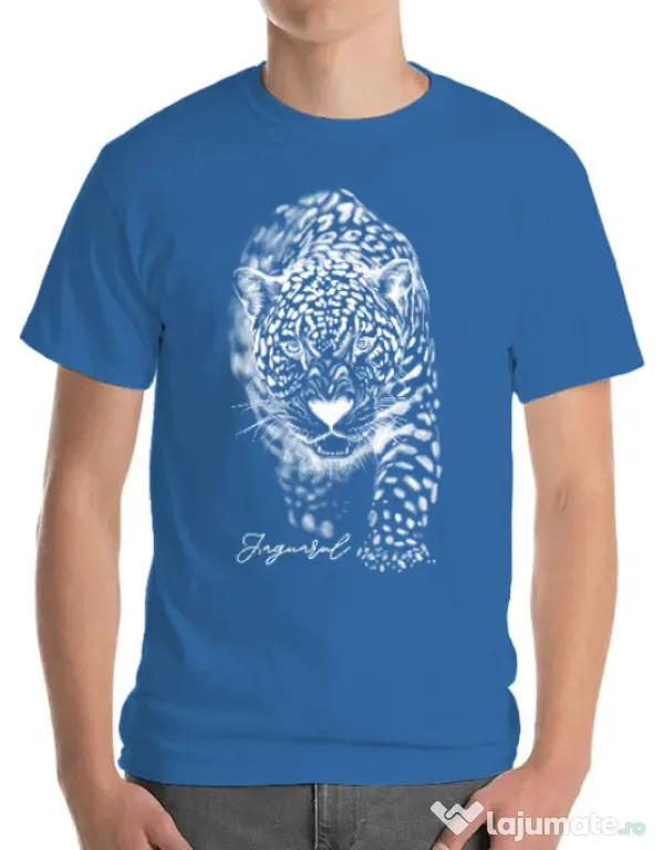 Tricou ADLER barbat Jaguarul Alb Albastru azuriu