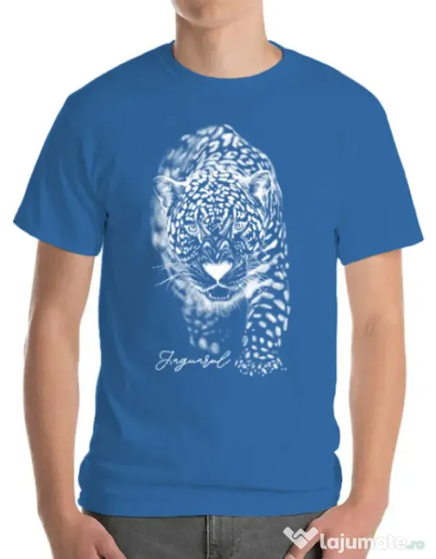 Tricou ADLER barbat Jaguarul Alb Albastru azuriu