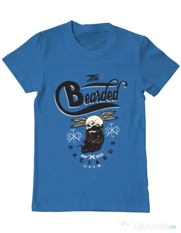 Tricou ADLER barbat The bearded bastards Albastru azuriu