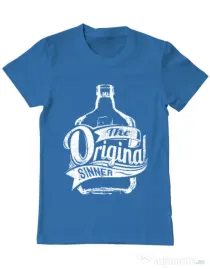 Tricou ADLER barbat The original sinner Albastru azuriu