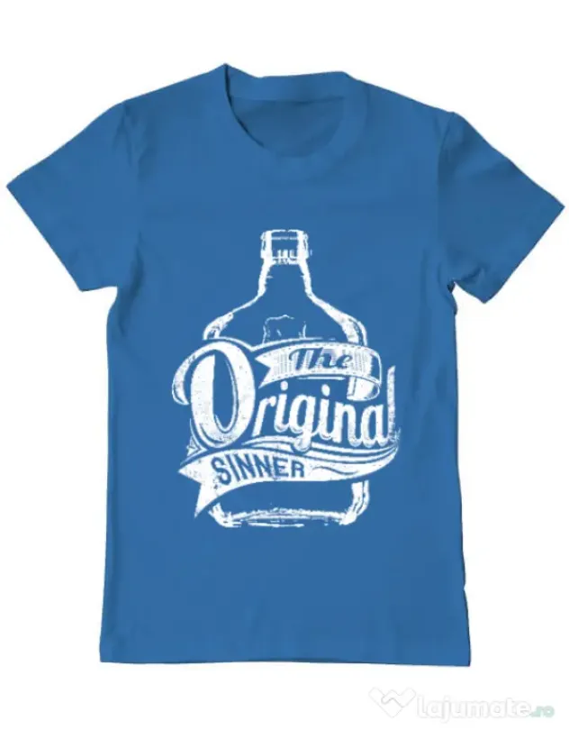Tricou ADLER barbat The original sinner Albastru azuriu