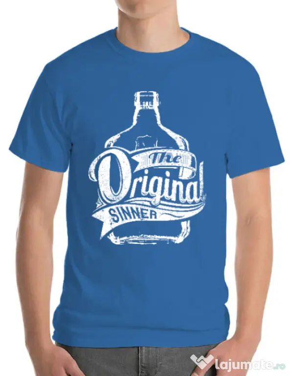 Tricou ADLER barbat The original sinner Albastru azuriu