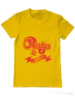 Tricou ADLER barbat Rules are for fools Galben