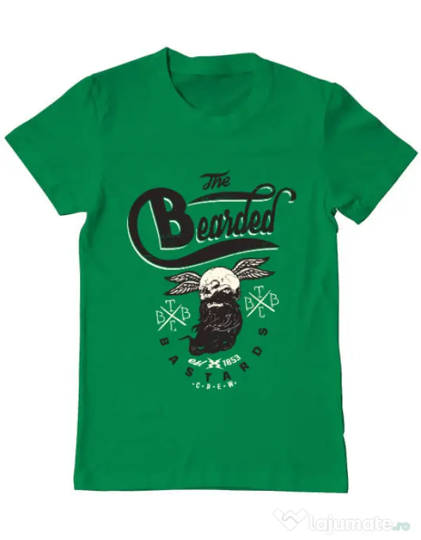 Tricou ADLER barbat The bearded bastards Verde mediu