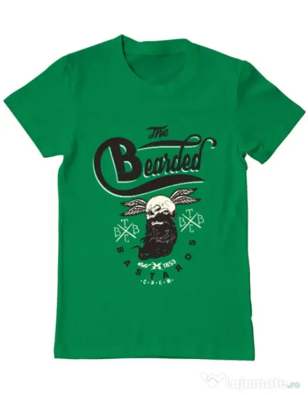 Tricou ADLER barbat The bearded bastards Verde mediu