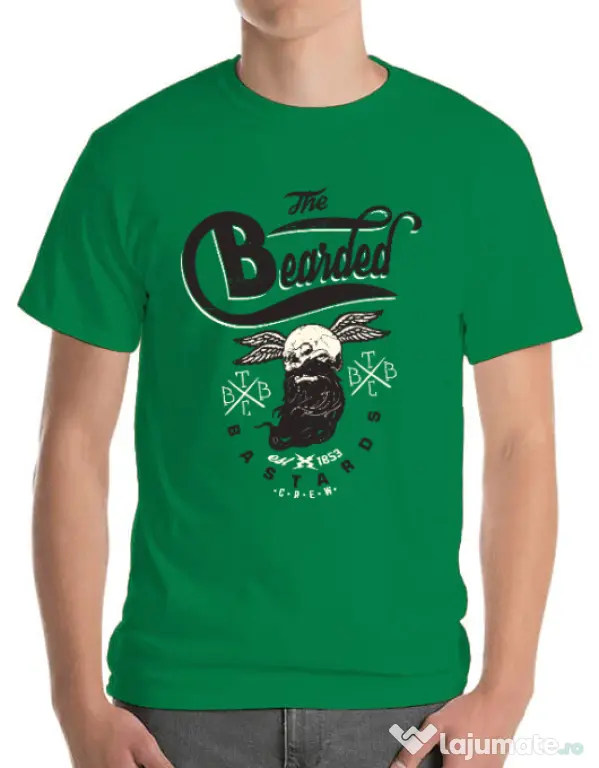 Tricou ADLER barbat The bearded bastards Verde mediu
