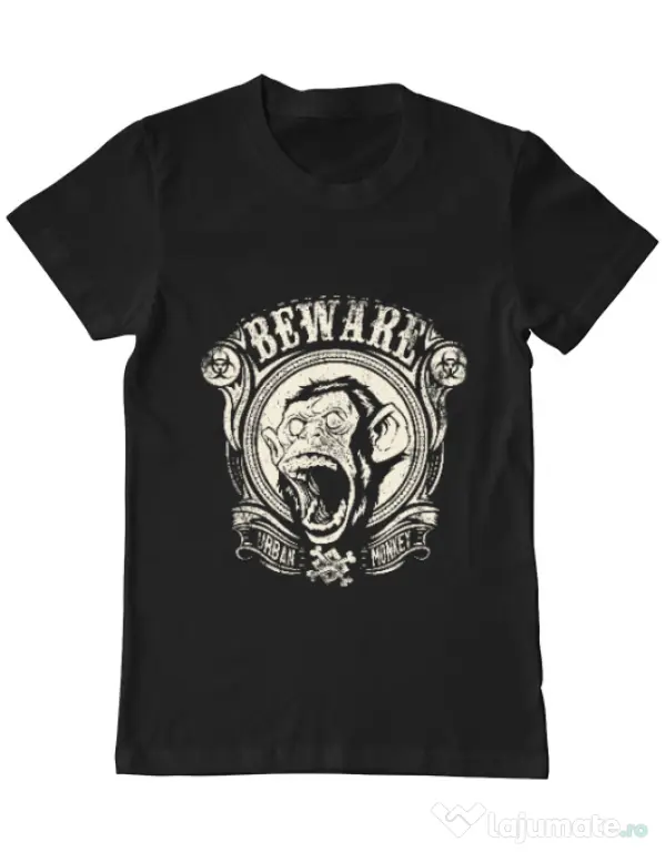 Tricou ADLER barbat Urban monkey Negru