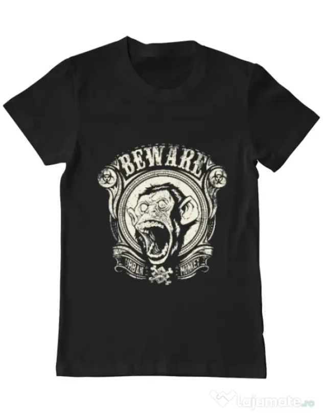 Tricou ADLER barbat Urban monkey Negru