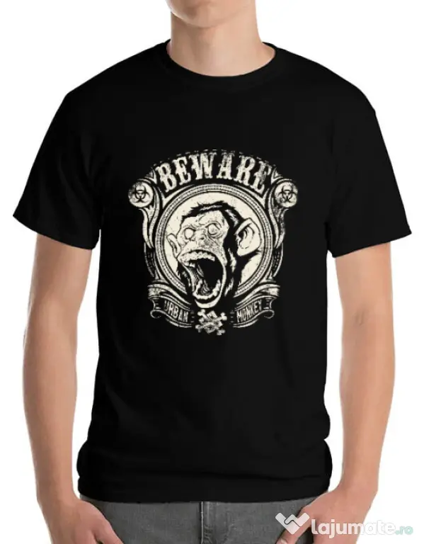 Tricou ADLER barbat Urban monkey Negru