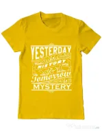 Tricou ADLER barbat Yesterday is history Galben