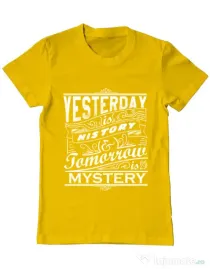 Tricou ADLER barbat Yesterday is history Galben