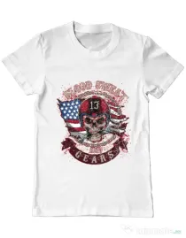 Tricou ADLER barbat Blood sweat and gears Alb