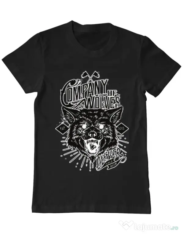 Tricou ADLER barbat Company of wolves Negru