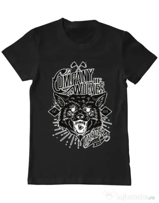 Tricou ADLER barbat Company of wolves Negru