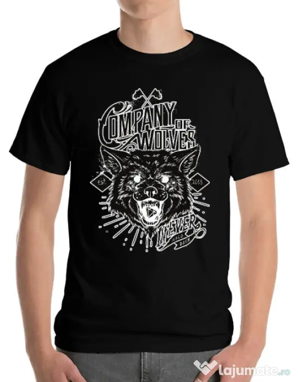 Tricou ADLER barbat Company of wolves Negru