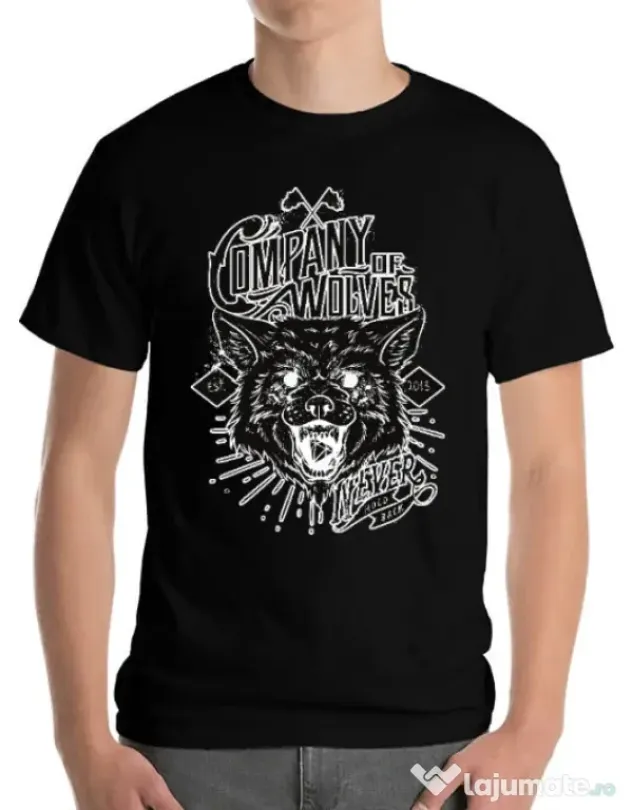 Tricou ADLER barbat Company of wolves Negru