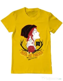Tricou ADLER barbat Slick as thieves Galben