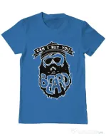 Tricou ADLER barbat Can i buy you a beard Albastru azuriu