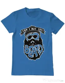 Tricou ADLER barbat Can i buy you a beard Albastru azuriu